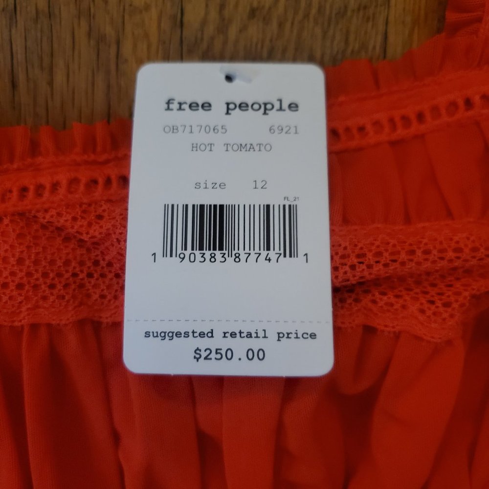 Free People Alicia Lace Mini Dress, red Sz 12 NWT! - Picture 8 of 10